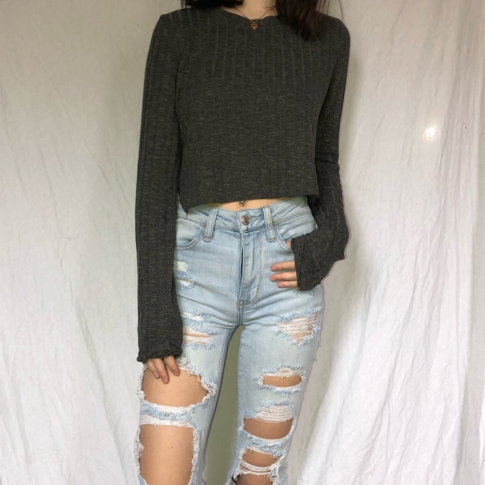 High Low Dark Grey Sweater
